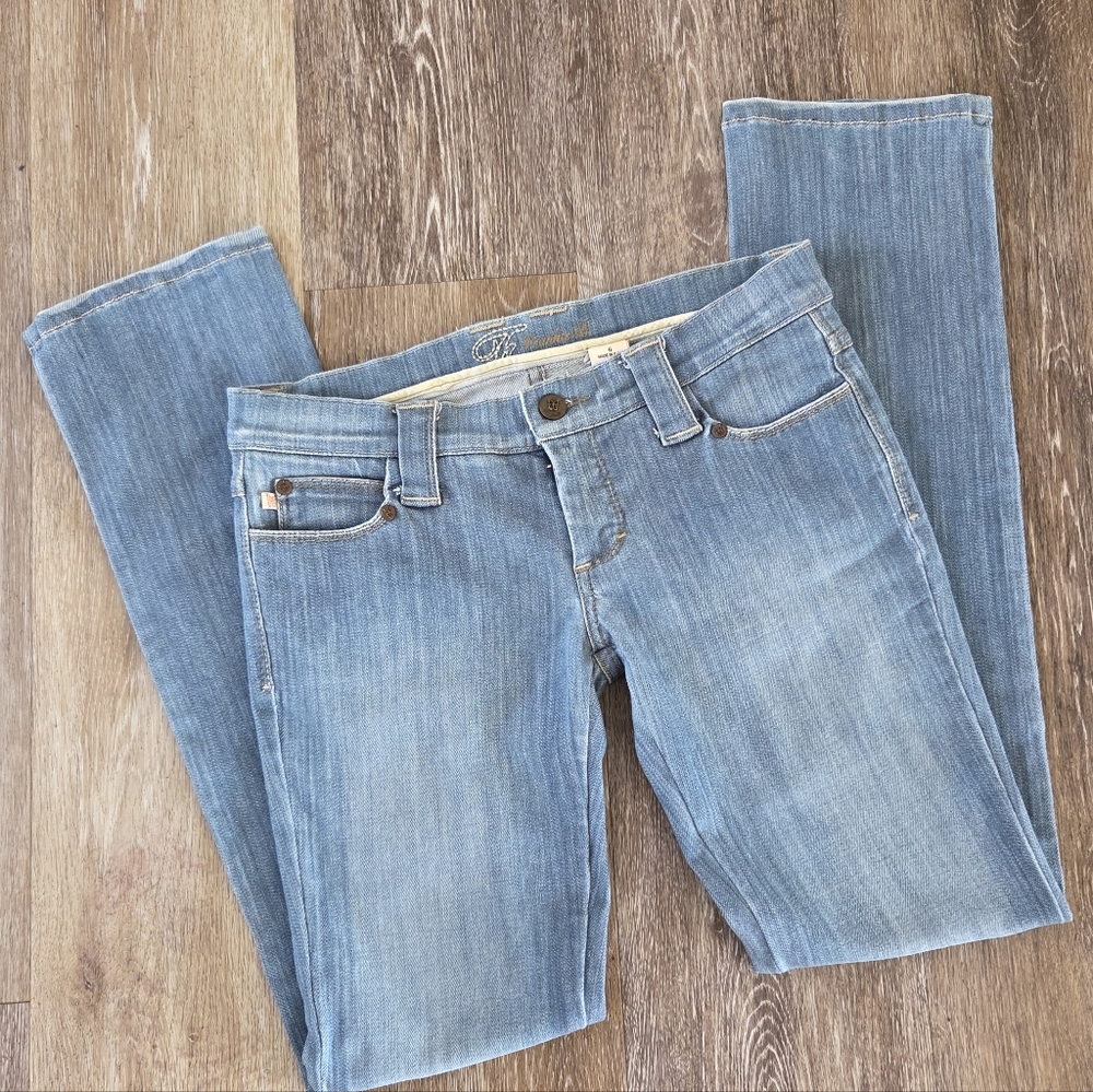 Frankie B. Limited Edition Blue Heart Pockets Low Rise Denim Jeans Y2K HTF 90's - Picture 2 of 16